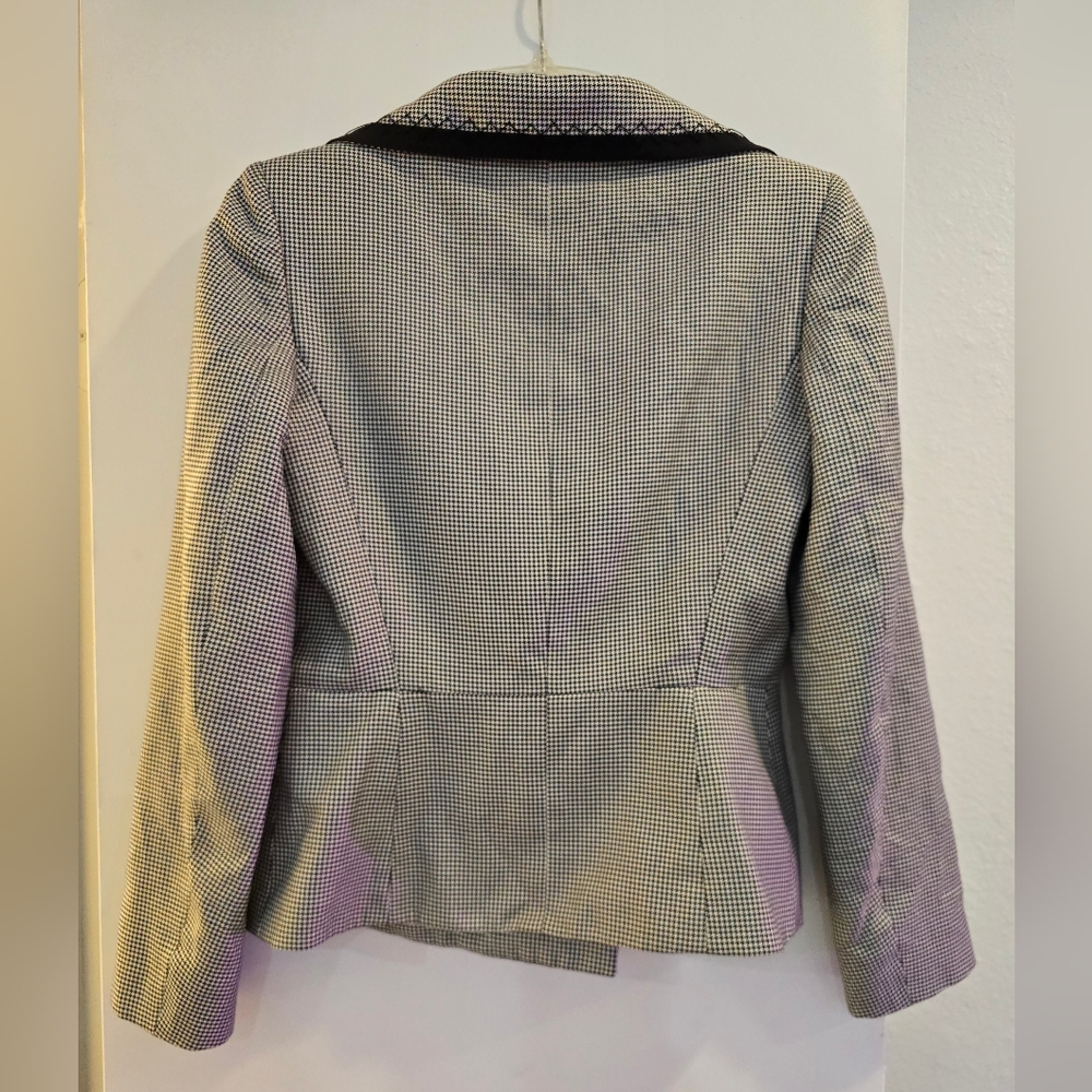 Dior Womens Black & White Fitted Blazer Button Jacket